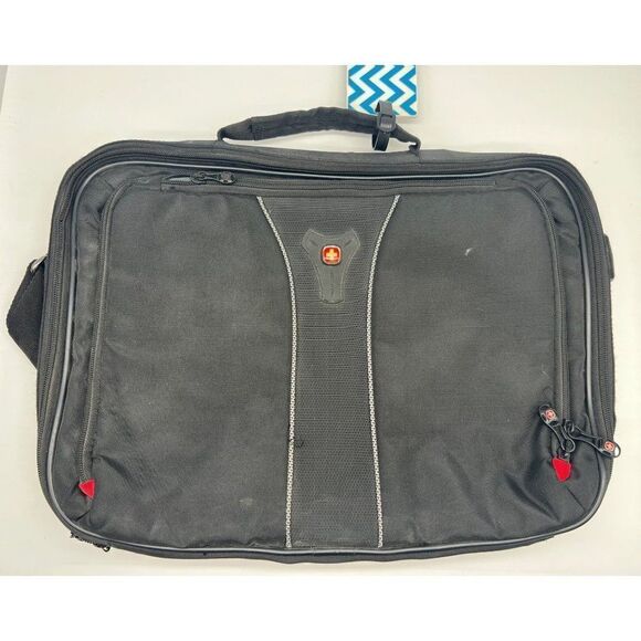 Swissgear Jasper Laptop Business Case Black Wenger Padded Briefcase 16" - Picture 1 of 4